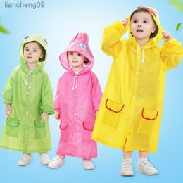 Children's Raincoat Cute Cartoon One-piece Rain Coat Thickened Waterproof Hooded Children's Rain Gear Poncho Household Goods L230620