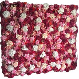 Decorative Flowers TONGFENG PINK 8pcs/lot Artificial Silk Rose Peony Hydrangea 3D Flower Wall Wedding Backdrop Decoration Runner