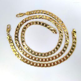 Necklace Earrings Set Men Women Bracelet 14K Solid Fine Gold STAMPED Hip Hop 7mm 24inch Urban Style Cuban Link Chain