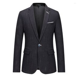 Men's Suits (S-5XL) 2023 Suit Single Top Casual Fashion All-match Handsome Business Slim Stripes Korean Version Youth