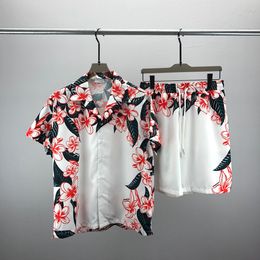 2 crime summer fashion Mens Tracksuits Hawaii beach pants set designer shirts printing leisure shirt man slim fit the board of directors short sleeve short beachs ZP5