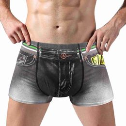 Underpants Men Denim Underwear 3D Print Sexy Boxers Jeans Style Shorts Boxers Mens Cowboy U Convex Pouch Cotton Underpants J230713