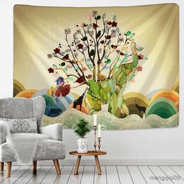 Tapestries Mandala Elephant Tapestry Wall Hanging Bohemian Sandy Beach Picnic Throw Rug Blanket Camping Tent Travel Sleeping Pad R230713