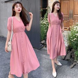 Moms Breast Feeding Dress 2019 Summer Pink Nursing Maternity Clothes Pregnant Women Dress Casual Sexy V Neck For Pregnant Women L230712