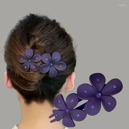 Hair Clips In Matte Rhinestone Acrylic Flower Butterfly Back Hairpins Barrette Headwear For Women Accessorie