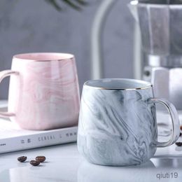 Mugs Creative European Phnom Penh Milk Coffee Mugs Marble Pattern Breakfast Water Mug Office Home Drinkware Tea Cup Lover's Gifts R230713