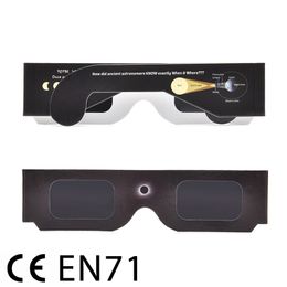 VR AR Accessorise 100pcs lot Certified Safe 3D Paper Solar Glasses lentes vr Eclipse Viewing 230712