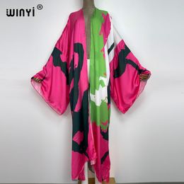 Women's Swimwear WINYI Summer Beach Wear Cover Up Lady Boho Cardigan colorful printing elegant Silky and skin-friendly sexy Holiday Kimono 230713