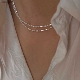 925 Sterling Silver Sparkling Clavicle Chain Choker Necklace For Women Fine Jewelry Wedding Party Birthday Gift L230704