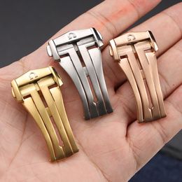 Watch Bands Stainless Steel Deployment Clasp for LeatherRubber Watch Band Accessories 18mm 20mm Folding BUCKle Rose Gold Silver 230712