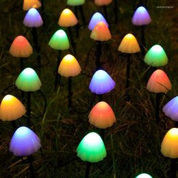 Strings LEDS Solar Lights Outdoor Garland Mushroom Waterproof Landscape Christmas String Lamp For Lawn Garden Patio Street Decoration