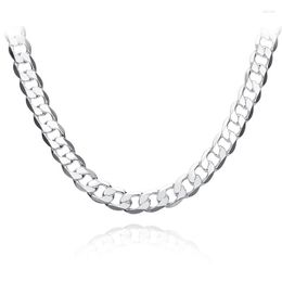 Chains 10MM 22"24"26" Men Figaro Chain Necklaces For Male 925 Silver Jewellery Statement N185