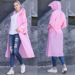 2021 Fashion Adult Long Raincoat Women Men Rain coat Waterproof Hooded For Outdoor Hiking Travel Fishing Cycling Rainwear L230620