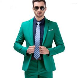 Men's Suits Slim Fit Groom Tuxedos Dark Turquoise Groomsmen Notch Lapel Men Wedding Mens Suit (Jacket Pants) B623