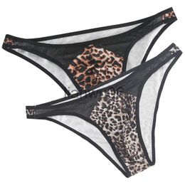 Underpants 2022 Men's Sexy Underwear Briefs Comfortable Bikini Male Breathable Low Waist Underpants Fashion Leopard Print Panties C4 J230713