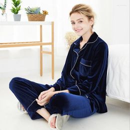 Women's Sleepwear YT- 088 Winter Warm Pyjamas Set Velvet Sexy Homewear Woman Long Sleeve Soft