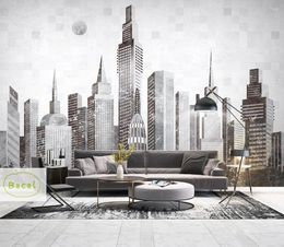 Wallpapers Bacal Custom 3D Po Wallpaper Handpainted City Building Wall Mural Papers Home Decor Living Room Background Murals