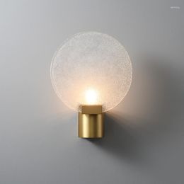 Wall Lamp Modern Copper Round Glass Indoor Decor Gold Creative Light Stair For Living Room Background Corridor Bedroom