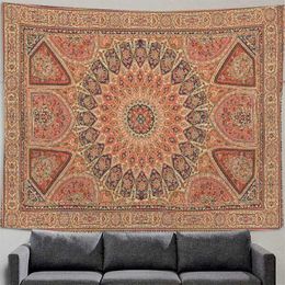 Tapestries Red Moroccan Ethnic Style Tapestry Wall Hanging Room Cloth Bohemian Patterns Ethnic Carpet Tapestry Decor