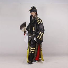 Chinese Operas Robe Hat Peking Opera costumes Three Kingdoms Periods Zhu Geliang Uniform Bagua Tai Chi Wudang Daoist Drama Outfi217D