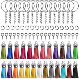 Keychains Keychain Tassles Key Chains Set Comes With 50 Pieces Leather Tassels 50 Rings 50 Jump Rings And 501207P