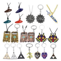 Keychains Game Zeldas Keychain The Legend Of Series Breath Wild Cosplay Accessories Key Ring Bagpipe Necklace242l