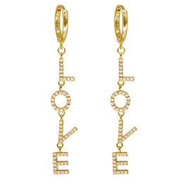 Hoop Earrings & Huggie 925 Sterling Silver Ear Needle Gold Drop Earring Letter Piercing Ohrringe Romantic Jewellery 2023 LOVE Word JewelsHoop
