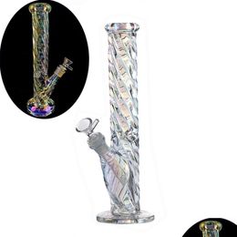 Smoking Pipes Rainbow Glass Pipe Hookahs Glow In The Dark Bong Water Bongs Thick Recycler Percolators Slides 18Mm Bowl Stem Heady Gl Dhsfh