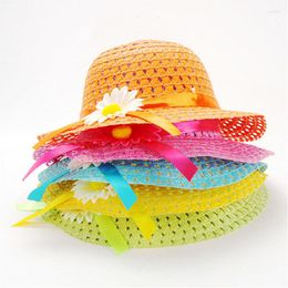 Running Sets Girls' Straw Beach Hat Handbag Sun Children's Set Sunflowers