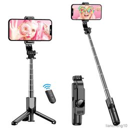 Selfie Monopods Portable Selfie Stick Tripod with Wireless Remote 3 in 1 Extendable Selfie Stick Phone Holder for iPhone Android Smartphone R230713