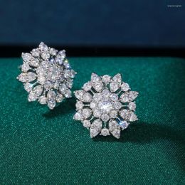 Stud Earrings Huitan Fancy Women Brilliant Engagement Wedding Accessories Silver-plated Delicate Female Statement Jewellery Whole