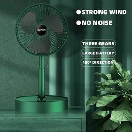 Electric Fans In Foldable Telescopic Fan Gear Portable Fan USB Rechargeable Mini Folding Telescopic Low Noise Household Fan