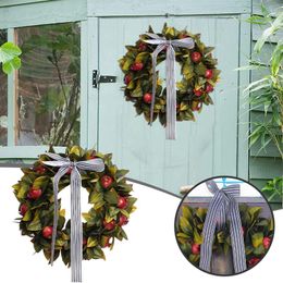 Decorative Flowers Artificial Pomegranate Flower Wreath Door Spring/Summer For Front 3 Christmas Hat Frames