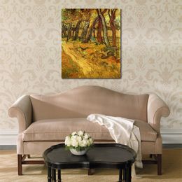 Handmade Artwork Canvas Paintings by Vincent Van Gogh The Garden of Saint-paul Hospital Modern Art Kitchen Room Decor