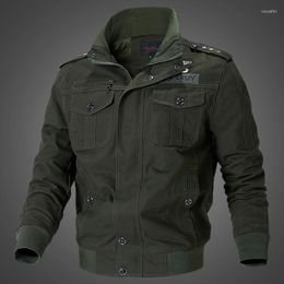 Men's Jackets 2023 Cargo Flying Jacket Oversized 6XL Spring Fall Casual Multi-pocket Pilot Coat Plus Size Military Bomber Male