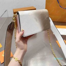 designer Women bag 3pcs set Handbag Shoulder Bag Chain Envelope Pouch Multicolour Cross body