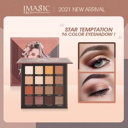 Eye Shadow IMAGIC 16 Colour Eyeshadow Shimmer Palette Matte Highlighter Long Lasting Pigmented Powder Professional Mineral Powder Makeup 230712