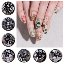 Stickers Decals Factory price 20PCSLot 74designs hehe01hehe74 cartoons Design Stamp Image Plate Stamping Nail Art DIY Template 230712