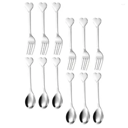 Dinnerware Sets Coffee Spoon Stainless Steel Spoons Eating Mini Forks Kids Suit Case Ergonomic Dessert Mixing Delicate Appetizer