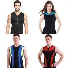 Women's Swimwear 3MM Neoprene Wetsuit Vest Men Women Sleeveless Front Zipper Sun Protection Warm Tops Water Sports Surfing Diving