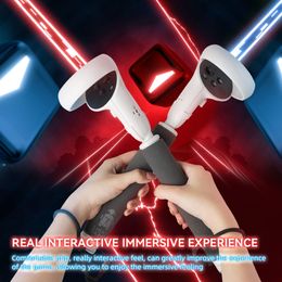 VR AR Accessorise Dual Handles Extension Grips For Oculus Quest 2 Controllers Playing for Beat Saber Games Enhanced Lightsabers Gaming Experience 230712