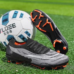 Safety Shoes Men Football Boots FG Anti-slip Hard-wearing Sole Lace-up Soccer Shoes Shock-absorbant Impact-resistance 230713