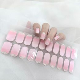 Nail Stickers 20Strips Ins Potherapy Gel Sticker No Need To Bake UV Lamp Waterproof Wraps Fingertip Artist Art Manicure