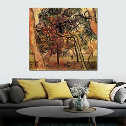 Canvas Art Impressionist Study of Pine Trees 1889 Vincent Van Gogh Landscape Painting Handmade Romantic Decor for Kitchen