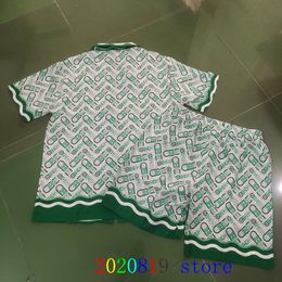 Mens Tracksuits Green Casablanca Tennis Club Hawaii Beach Shortpant Shirt Set For Men Women Holiday Seaside SURF Suit 230712