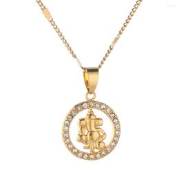 Pendant Necklaces Gold Color Necklace Yoga Hindoo Hindu Buddhist AUM OM India Religion Trendy Jewelry