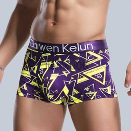 Underpants Brand Men's Ice Silk Soft Comfortable Print Fashion Youngth large size Boxer Underwear J230713