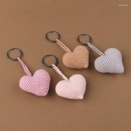 Keychains F19D Cotton Keychain Funny Dolls Heart Crochet Hook Soft Pendant Keyring For Car Keys Bag Backpack Decor Kids Gift