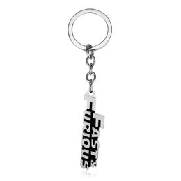 Keychains The Fast And Furious Letters Pendants Key Chain Simple Keyrings Car Holder Trinket Movie Jewelry298R