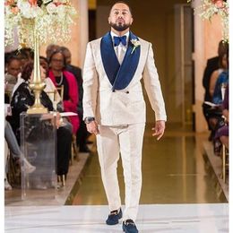 Men's Suits Custom Printed Shawl Lapel Business Casual Tailcoat Bridegroom Wedding Suit Slim Man Two-piece Set
